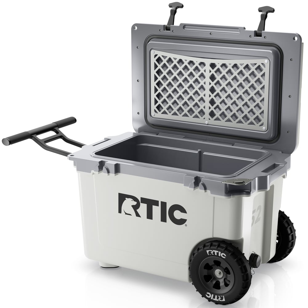 52 QT Ultra-Light Wheeled Cooler White & Grey - Image 3