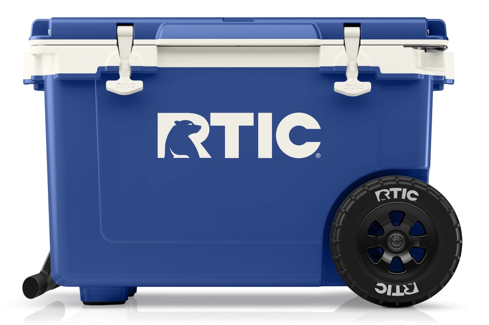 52 QT Ultra-Light Wheeled Cooler Cobalt & White - Image 2