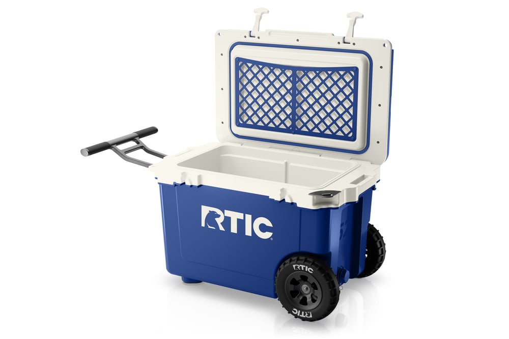 52 QT Ultra-Light Wheeled Cooler Cobalt & White - Image 3