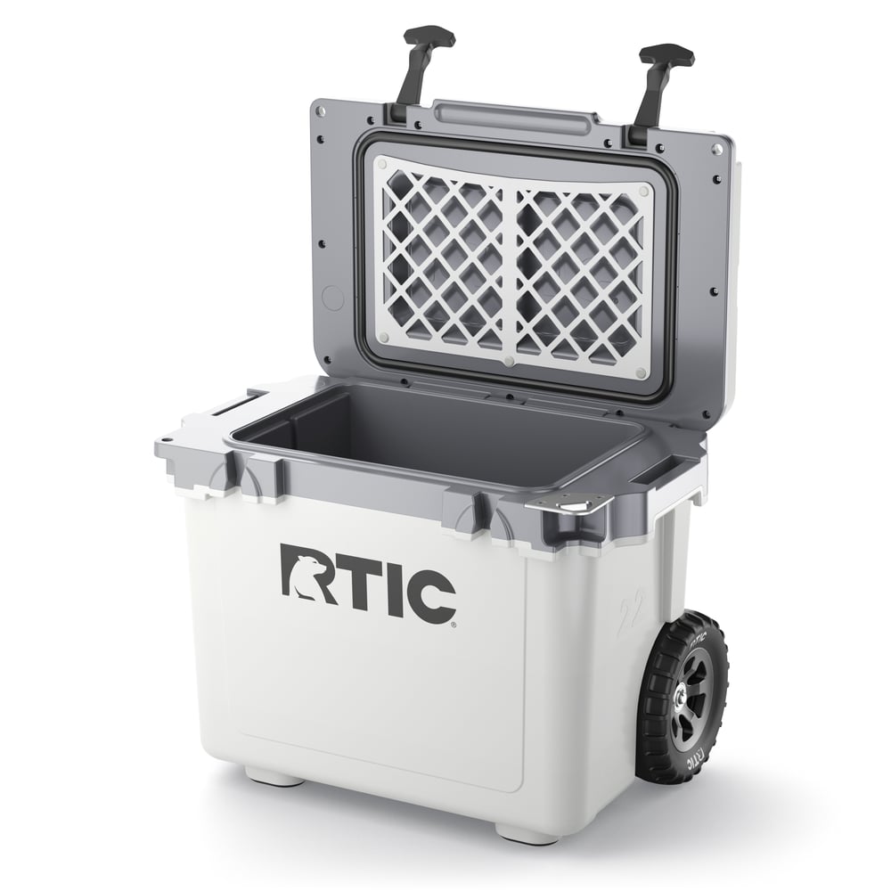 22 QT Ultra-Light Wheeled Cooler White & Grey - Image 3