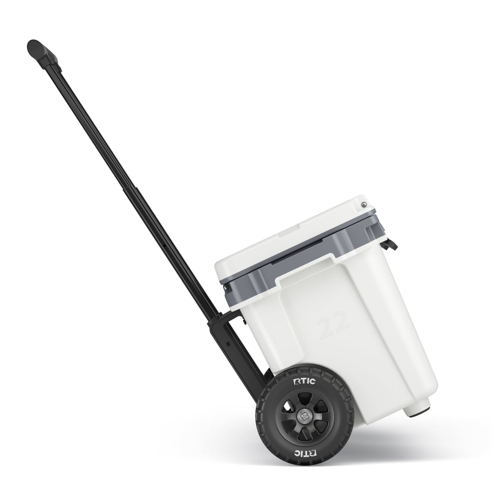 22 QT Ultra-Light Wheeled Cooler White & Grey - Image 4