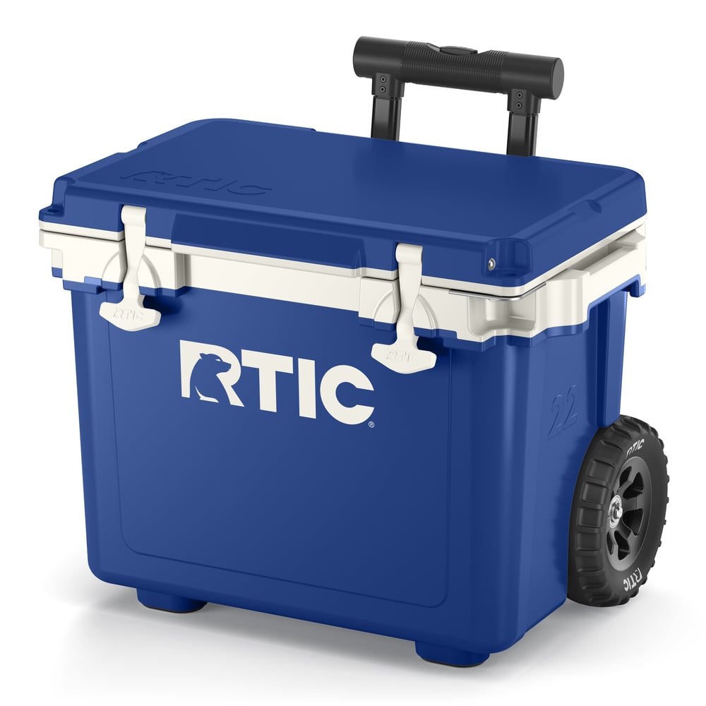 22 QT Ultra-Light Wheeled Cooler Cobalt & White