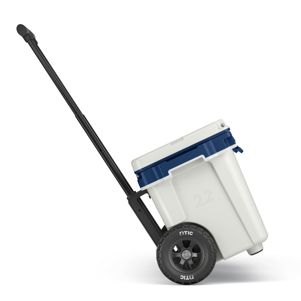 22 QT Ultra-Light Wheeled Cooler Cool Grey & Navy - Image 4