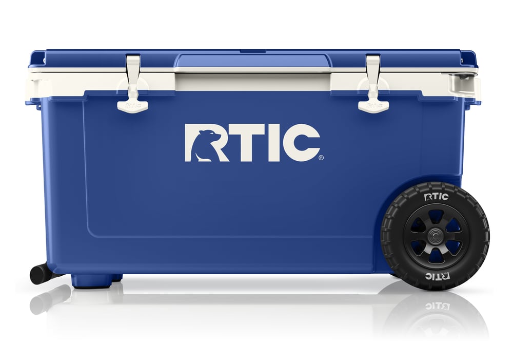 72 QT Ultra-Light Wheeled Cooler Cobalt & White - Image 2
