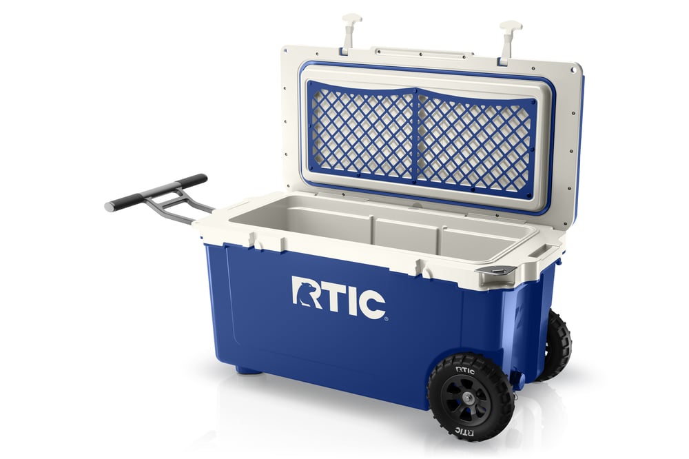 72 QT Ultra-Light Wheeled Cooler Cobalt & White - Image 3