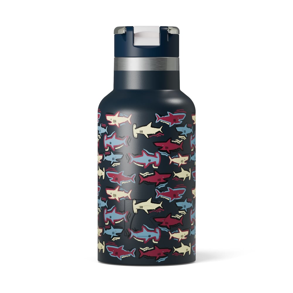 12oz Little Journey Bottle Navy Sharks - Image 2