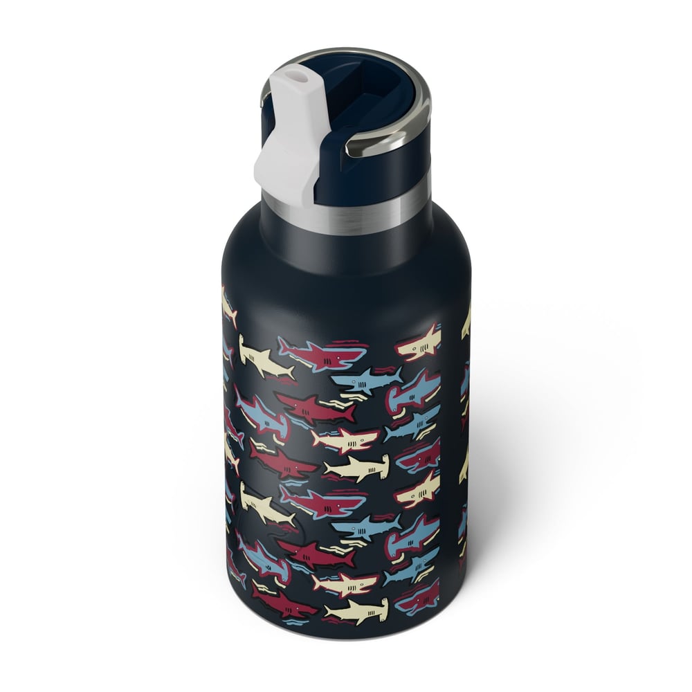 12oz Little Journey Bottle Navy Sharks - Image 3