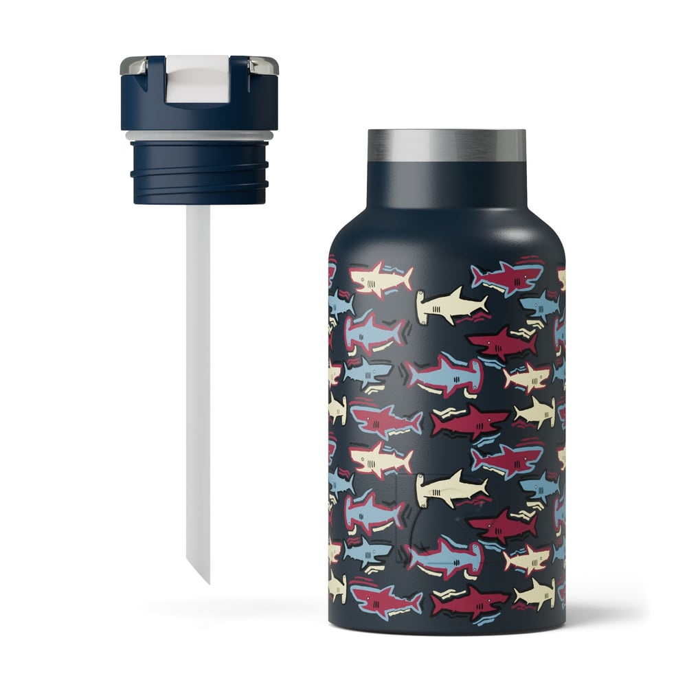 12oz Little Journey Bottle Navy Sharks - Image 5