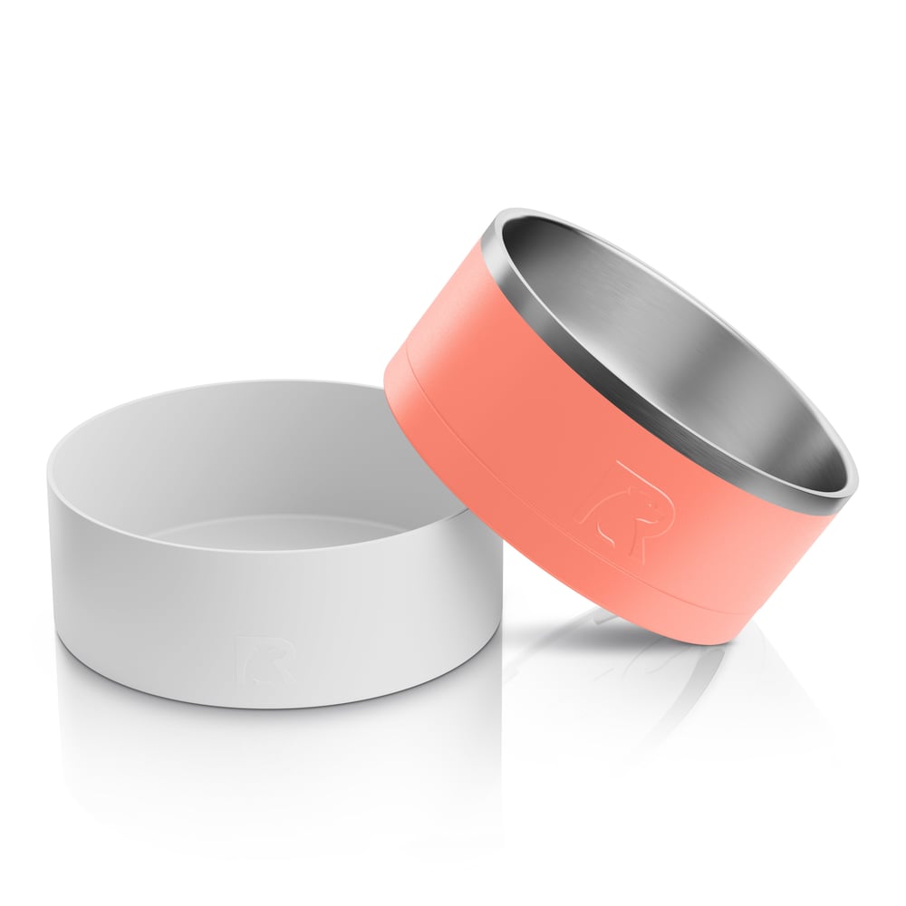 3-In-1 Dog Bowl Coral & Light Grey - Image 8