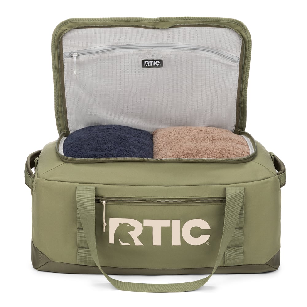 Road Trip Duffle Bag Olive & Beach - Image 5