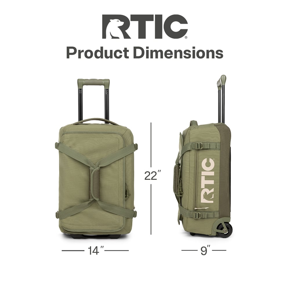 Road Trip Rolling Duffle Bag Olive & Beach - Image 18