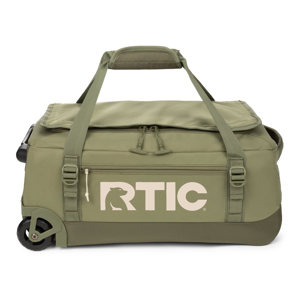 Road Trip Rolling Duffle Bag Olive & Beach - Image 5