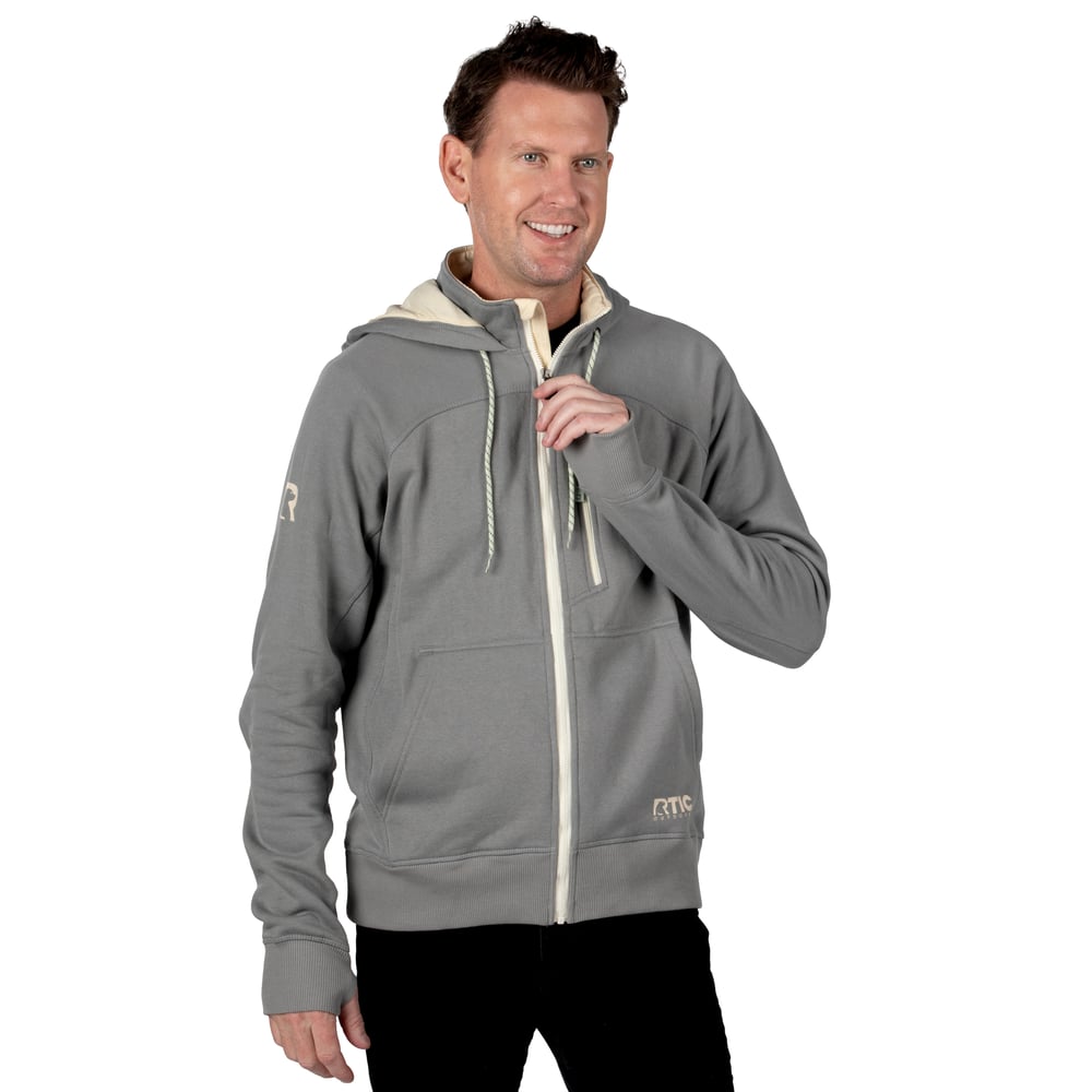 Men's Water-Repellent Full-Zip Hoodie Granite - Image 6