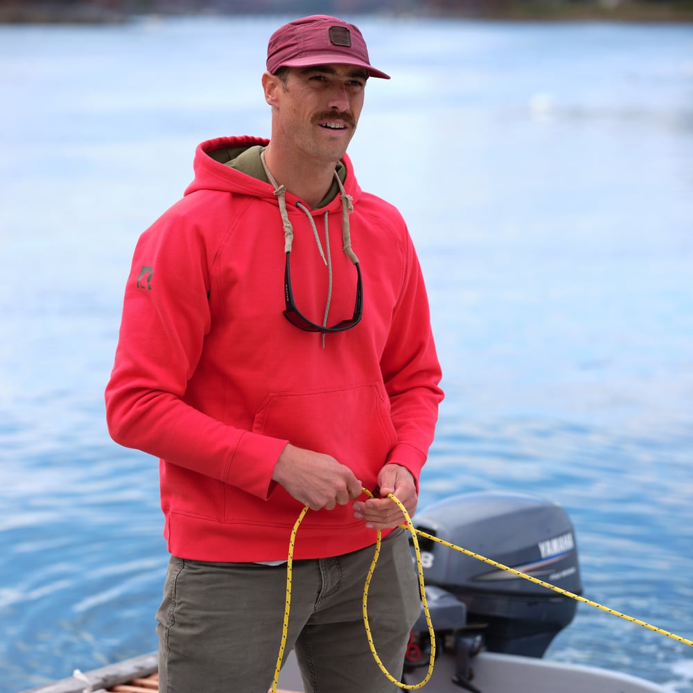 Water-Repellent Pullover Hoodie – Athletic Fit Scarlet