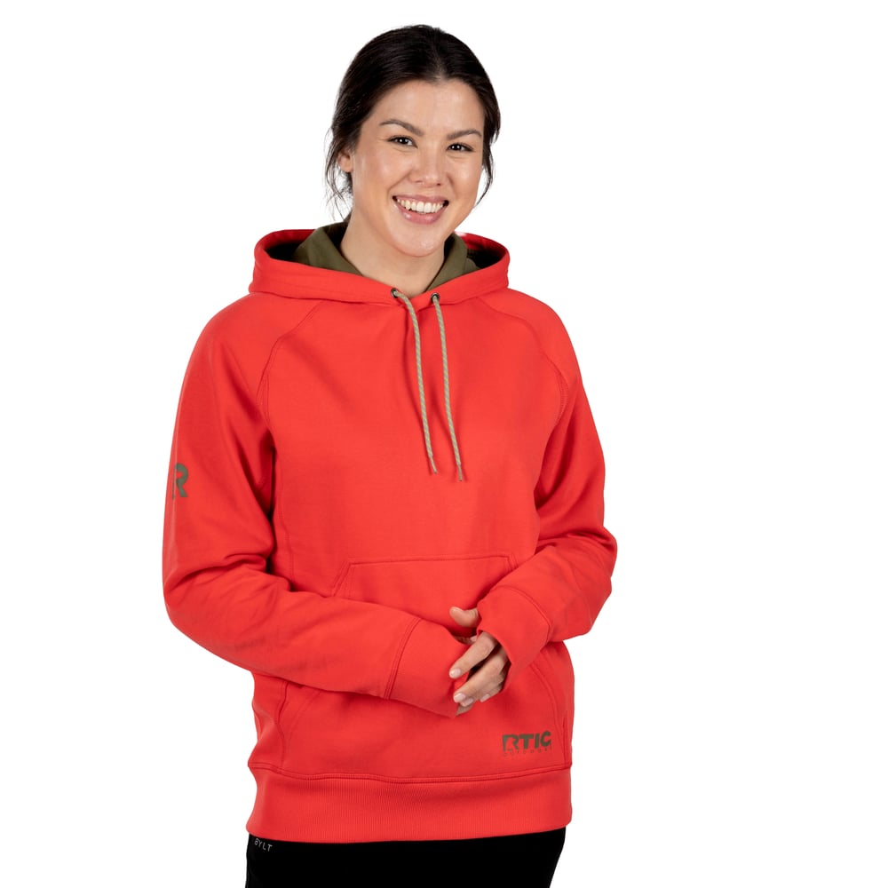 Water-Repellent Pullover Hoodie – Athletic Fit Scarlet - Image 3