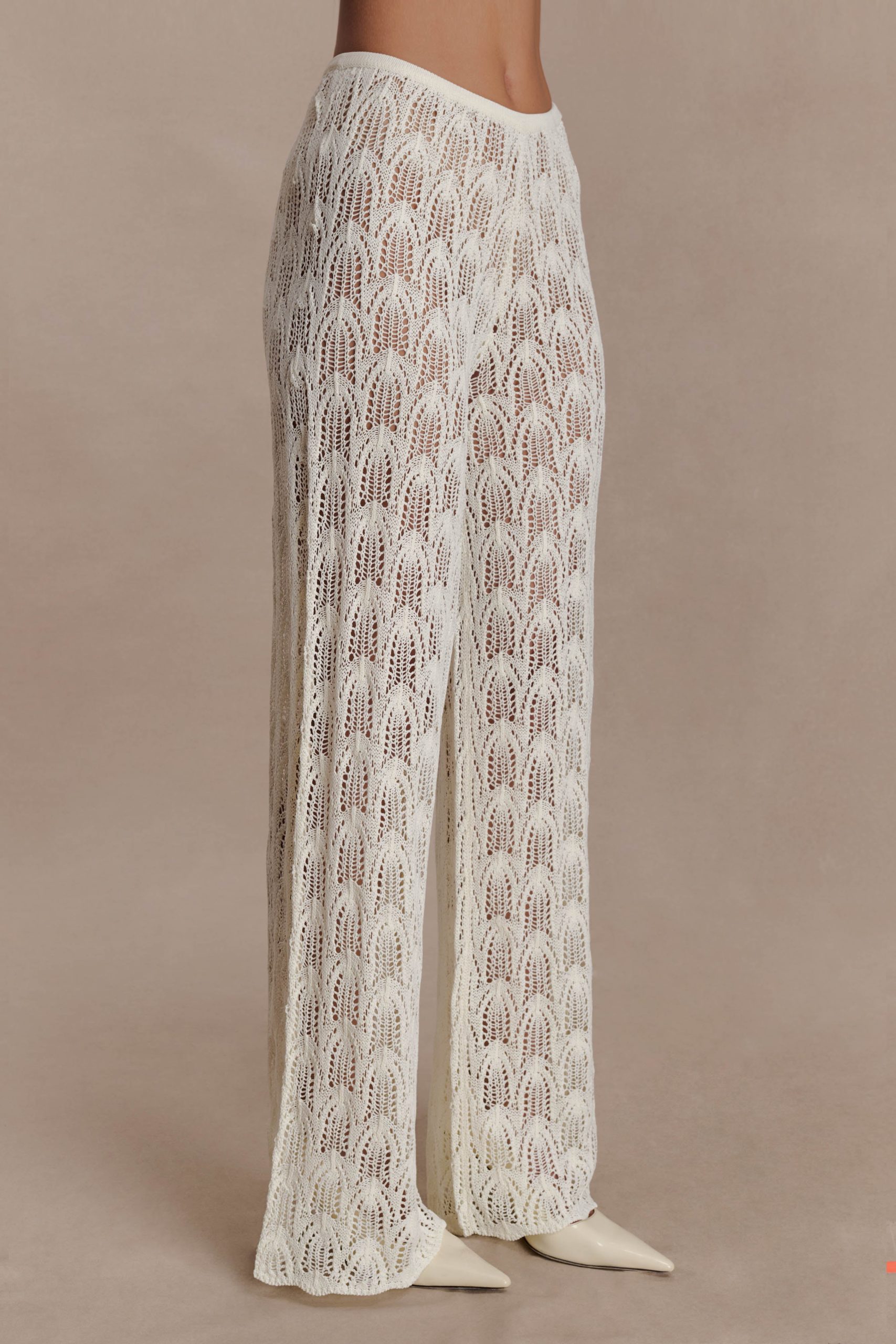 Glinda Crochet Pants - Ivory - Image 4