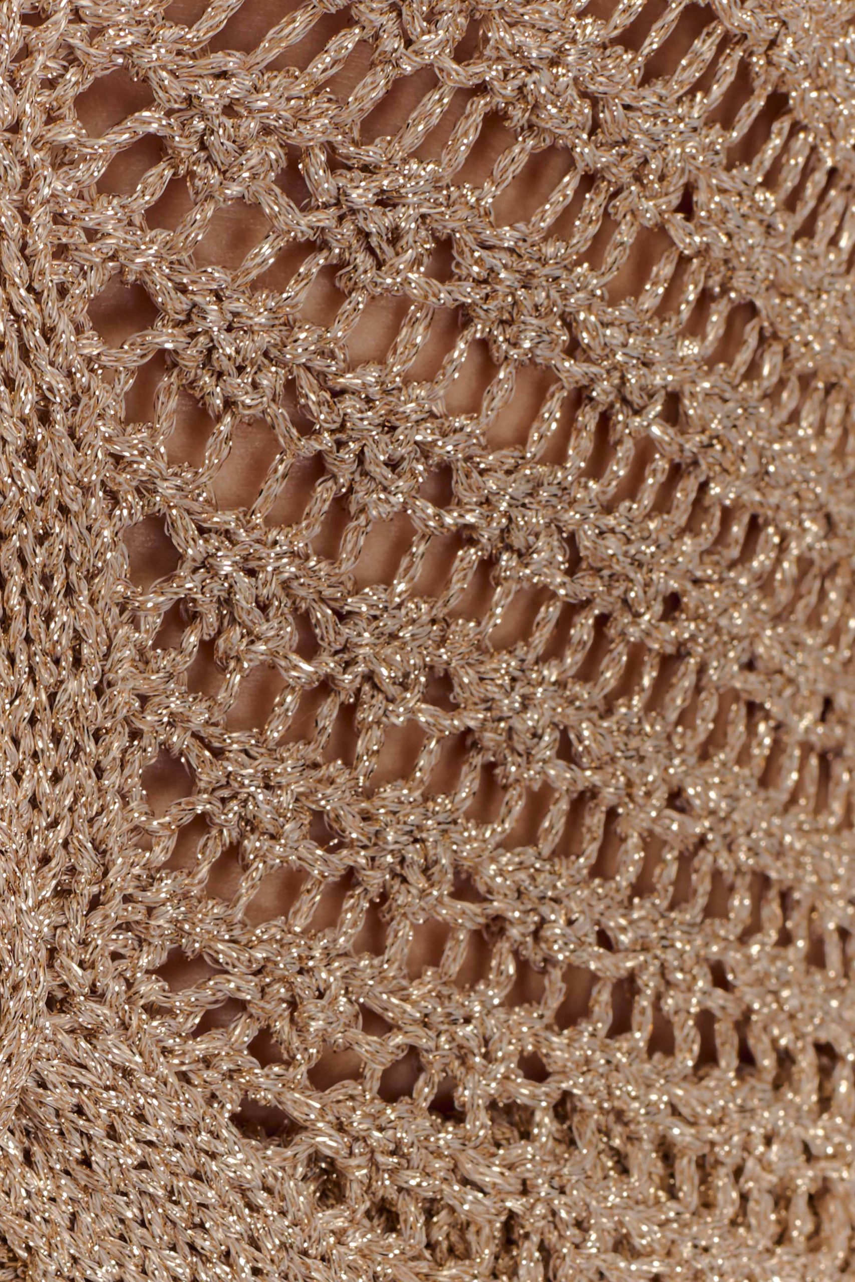Waverley Metallic Knit Swim Cover Up - Gold - Image 5