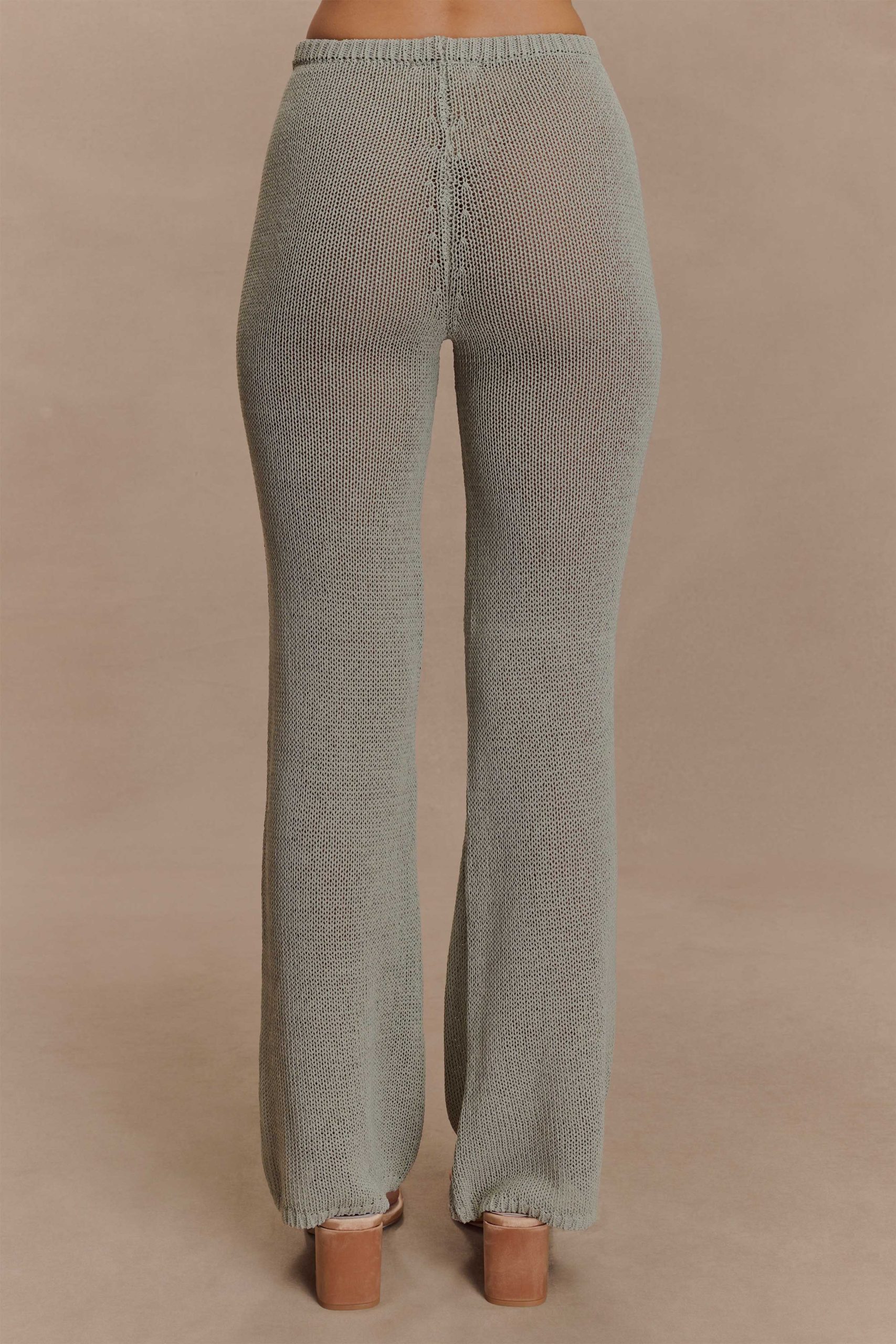 Malani Wide Leg Knit Pants - Sage - Image 2