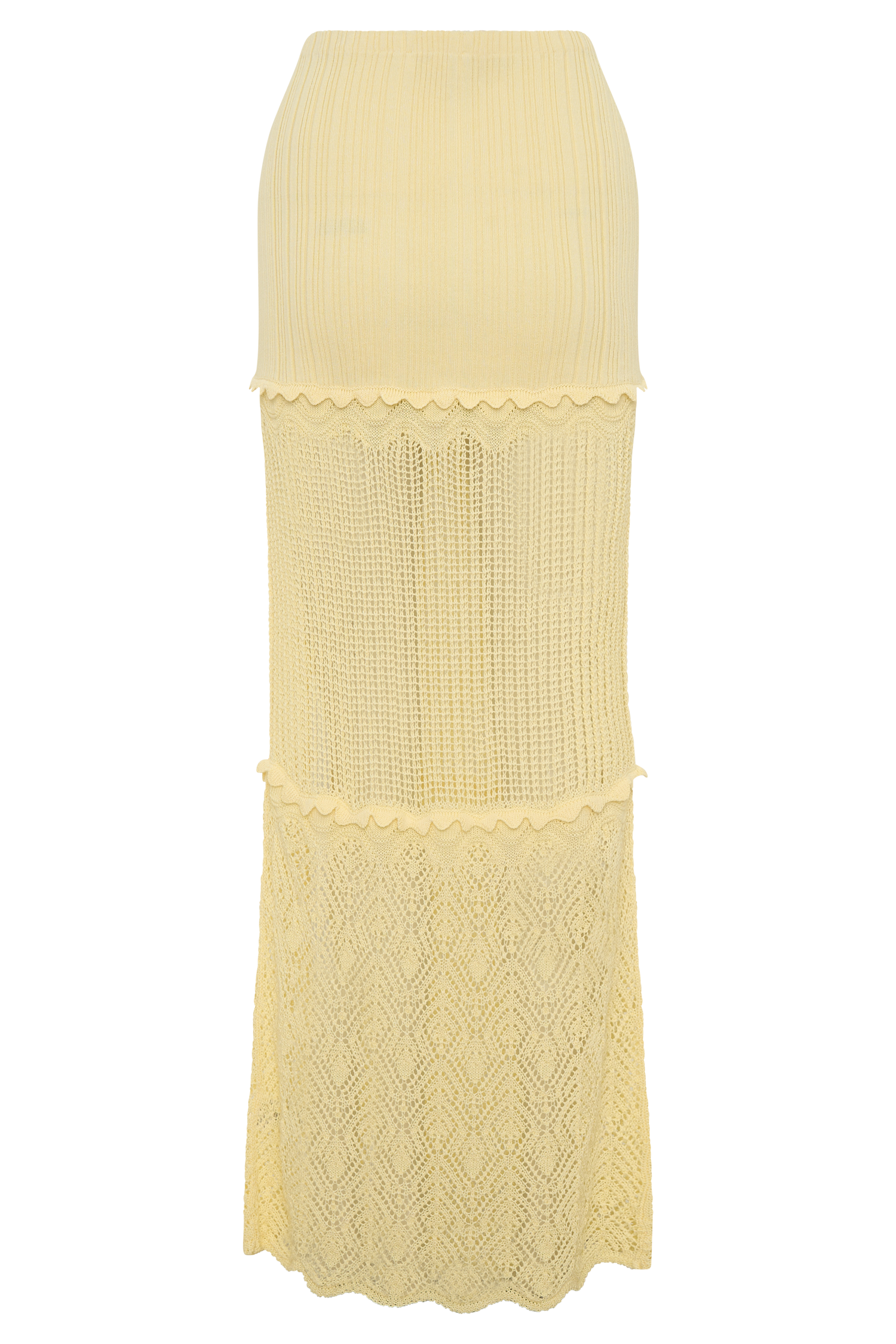 Coleene Pointelle Knit Maxi Skirt - Lemon - Image 8