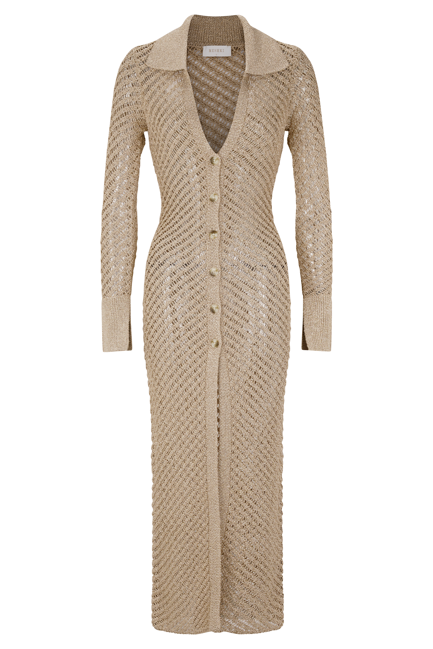 Waverley Metallic Knit Swim Cover Up - Gold - Image 7